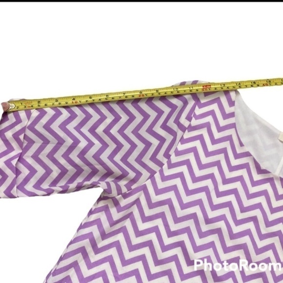 ANTHROPOLOGIE Everly retro mod purple chevron print mini tunic shift dress - Picture 3 of 8